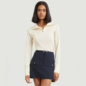 Modern Citizen Tanley Zip Collar Contour Long Sleeve XS Cream NWT